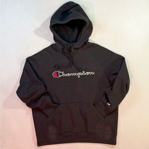Champion Hoodie Women’s Medium Black Embroidered Logo